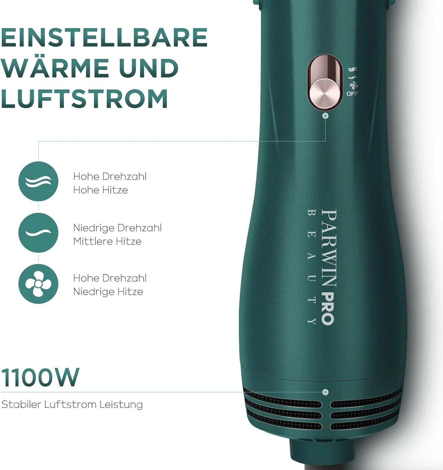 4 IN 1 Haartrockner Warmluftbürste Set, PARWIN PRO BEAUTY Styler-Set, Föhnbürste Lockenbürste mit 4 - Image 5