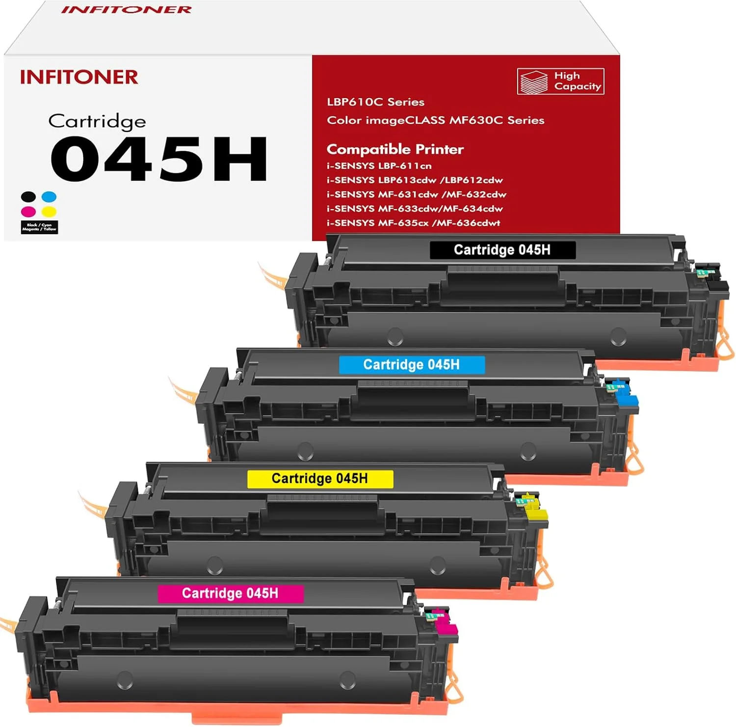 4-Pack 045H kompatibel für CRG-045H CRG-045 045 Tonerkartuschen Ersatz für Canon ImageCLASS MF-633cd - Image 6