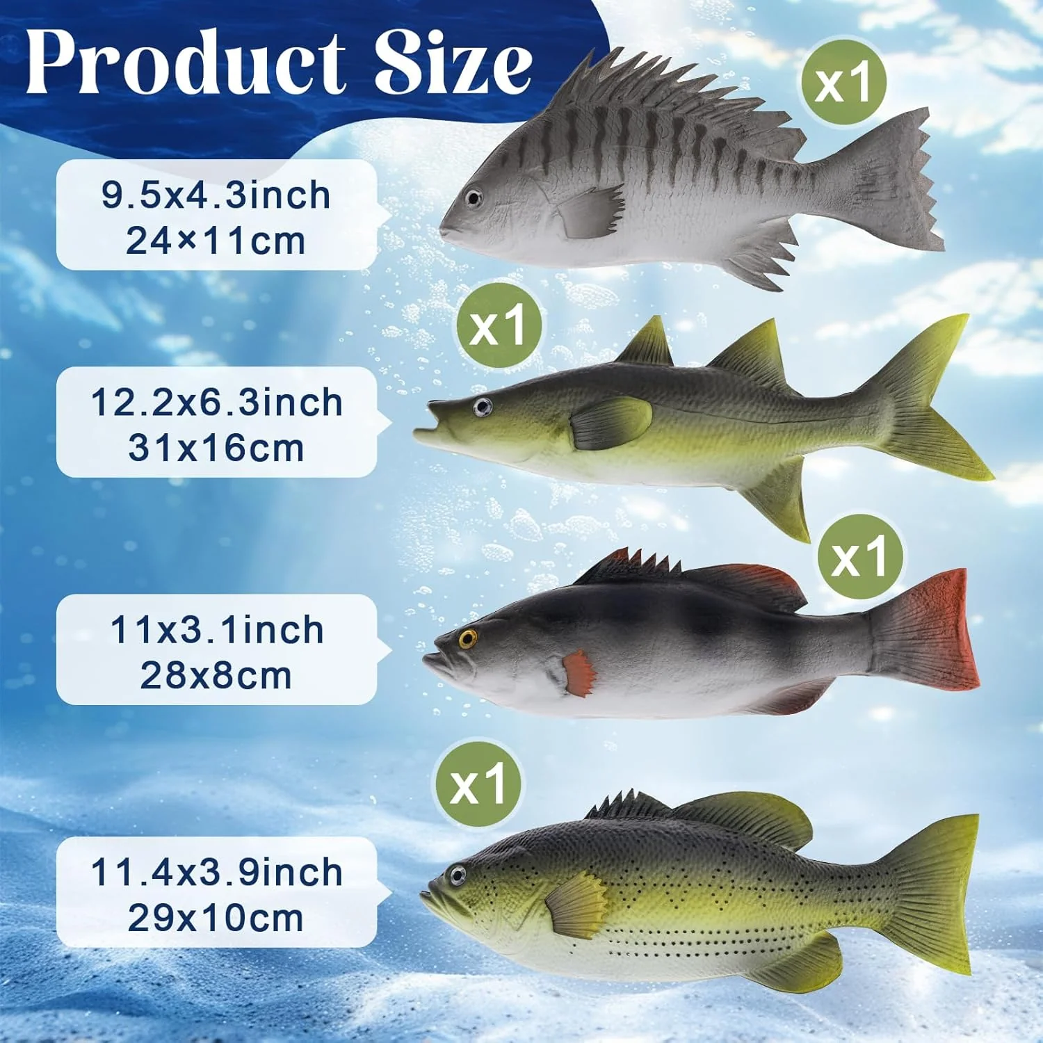 4 Stück Künstliche Fisch Deko Gefälschte Kunststoff Fische Simulataed Realistische Lebensmittel Unte - Image 2