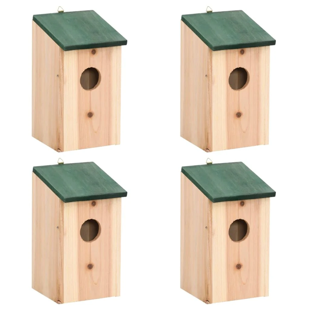 4 Stück Nistkästen für den Aussenbereich, Nistkasten, Meise, Vogelhaus, 4 Stück, Holz, 12 x 12 x 22