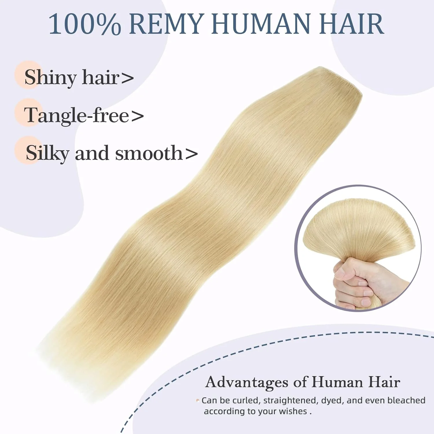 (40-60cm) Extensions Echthaar Clip in Dick Haarteile Echthaar Weich Natürlich 7A Remy Haar Haarverlä - Image 3