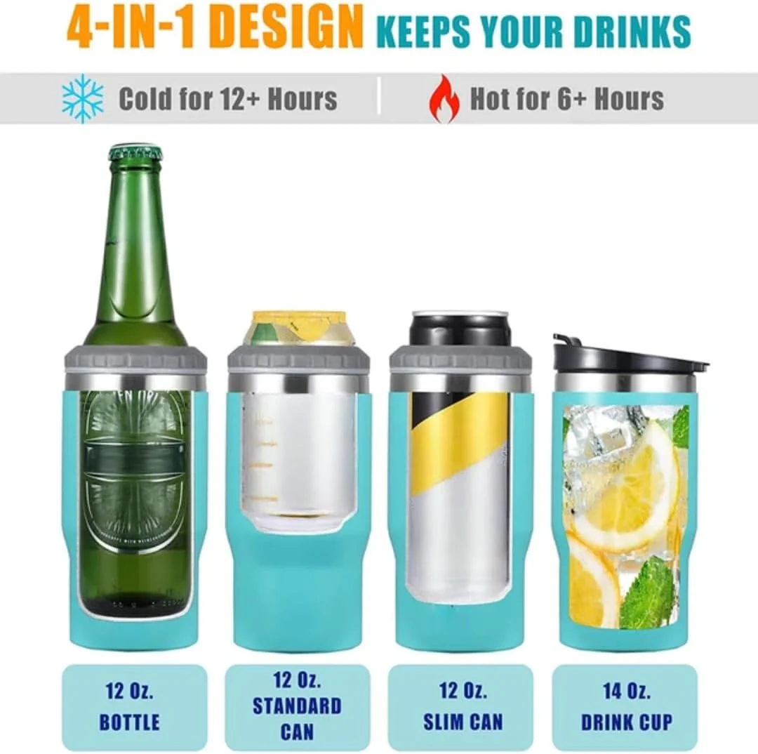 400 ml Dosenisolator, Zwei-Wege-Deckel, doppelwandig, Edelstahl, isolierter Dosenkühler, Bierflasche - Image 2