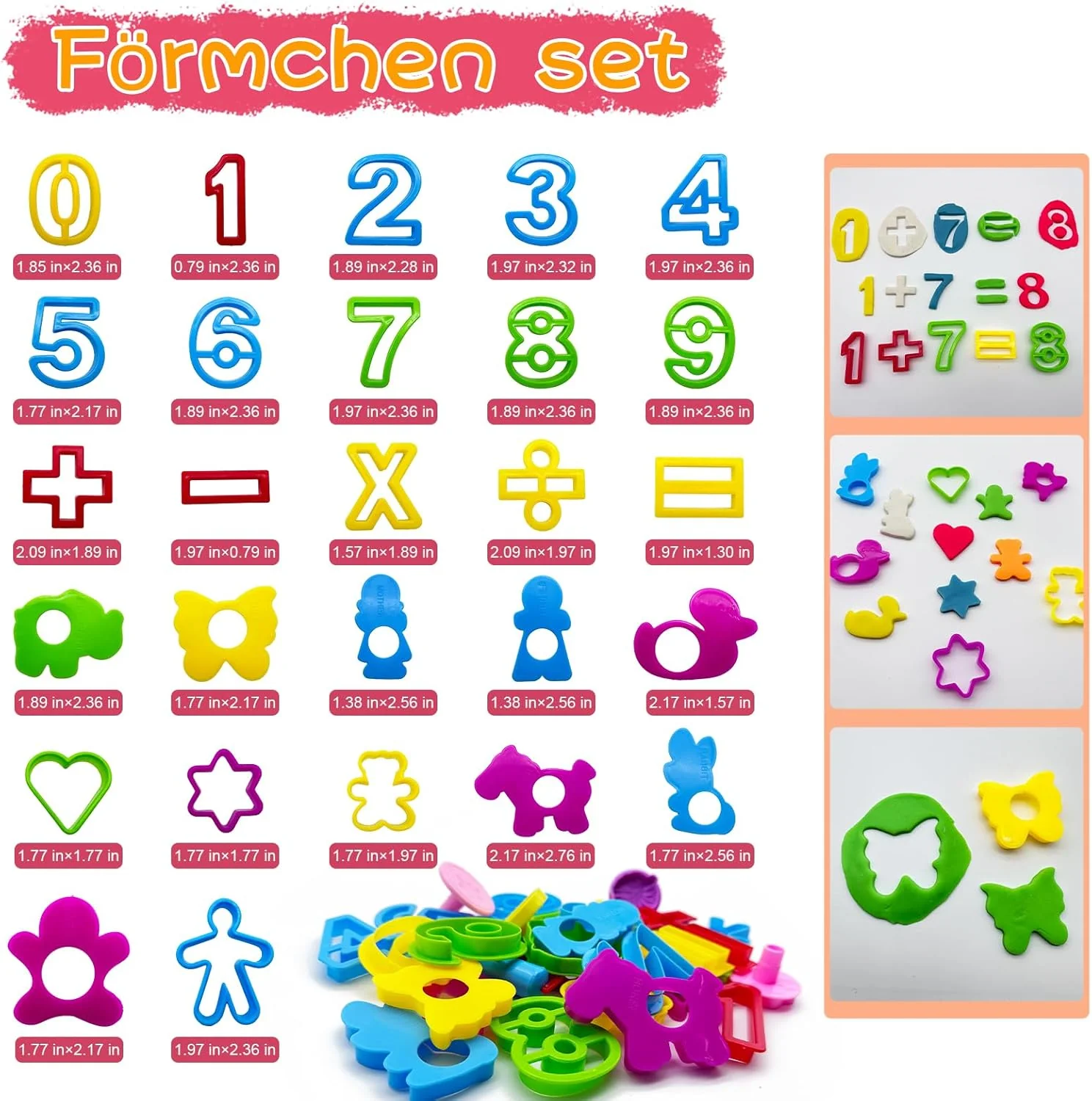 41 Stück Knete Zubehör, Play Doh Knete Set enthält eine Nudelmaschine, Keksausstecher, Küche Spielze - Image 4