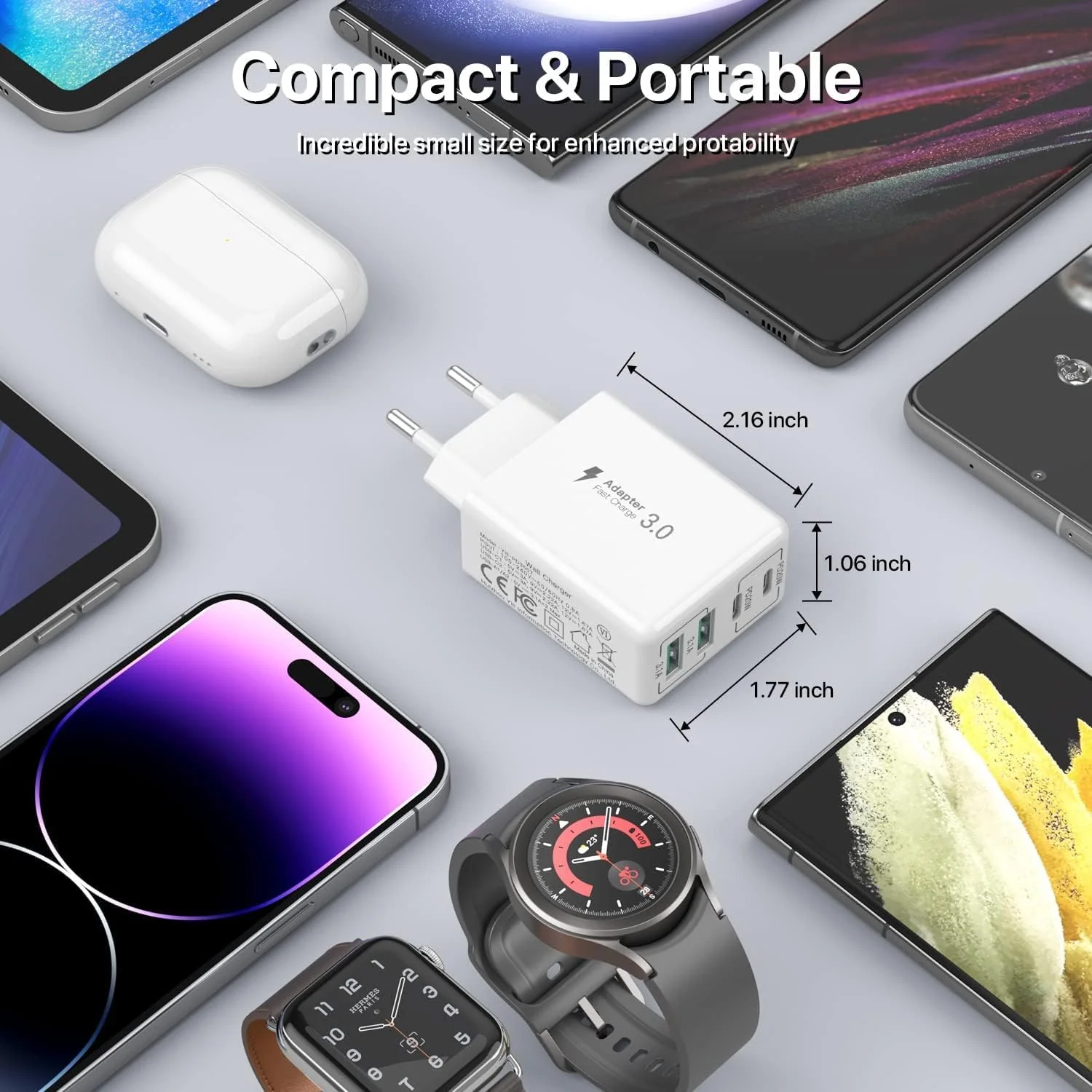 4er-Pack USB C Ladegerät 40W Mehrfach, Schnellladegerät PD3.0 Stecker Typ C, USB C Handy Netzteil Wa - Image 6
