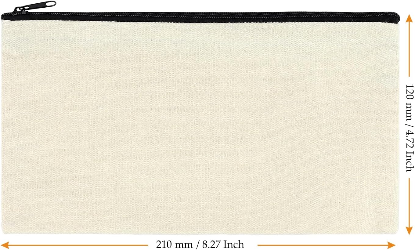 50 Stück 12x21cm Blanko Stoffbeutel zum Bemalen Klein, Kleine Stoffbeutel mit Reissverschluss bunt, - Image 2