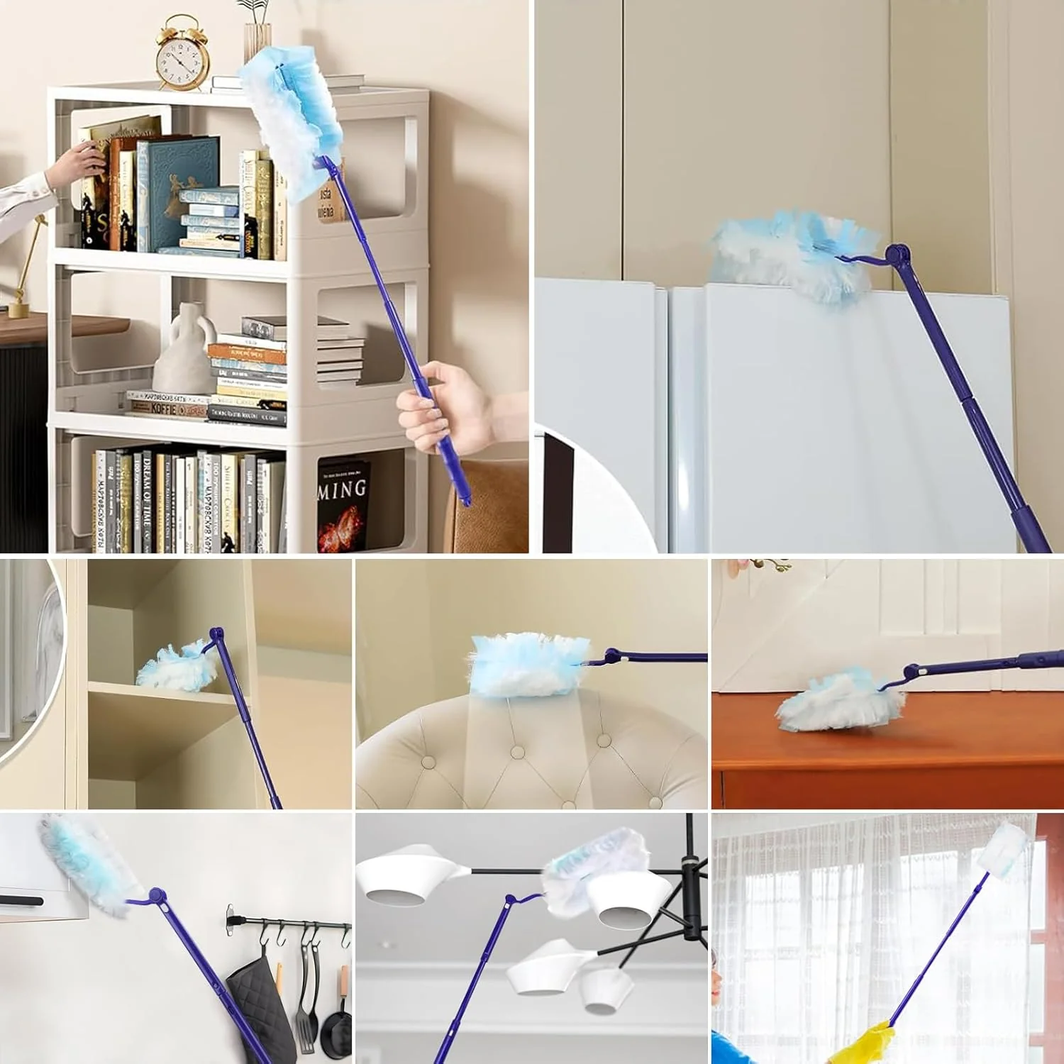50 Stück Staubmagnet Nachfüllpack für Swiffer Mit Griff, Staubwedel und Teleskopstange für Zuhause, - Image 6