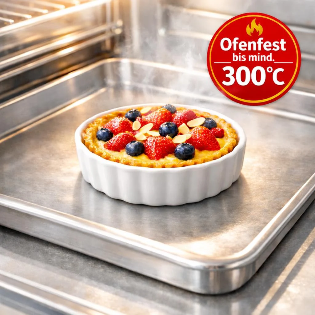 6 Stück Tarte Förmchen, Crème-Brûlée Schälchen Ø 10 cm Keramik, Mini Tarte Quiche Form - Image 4