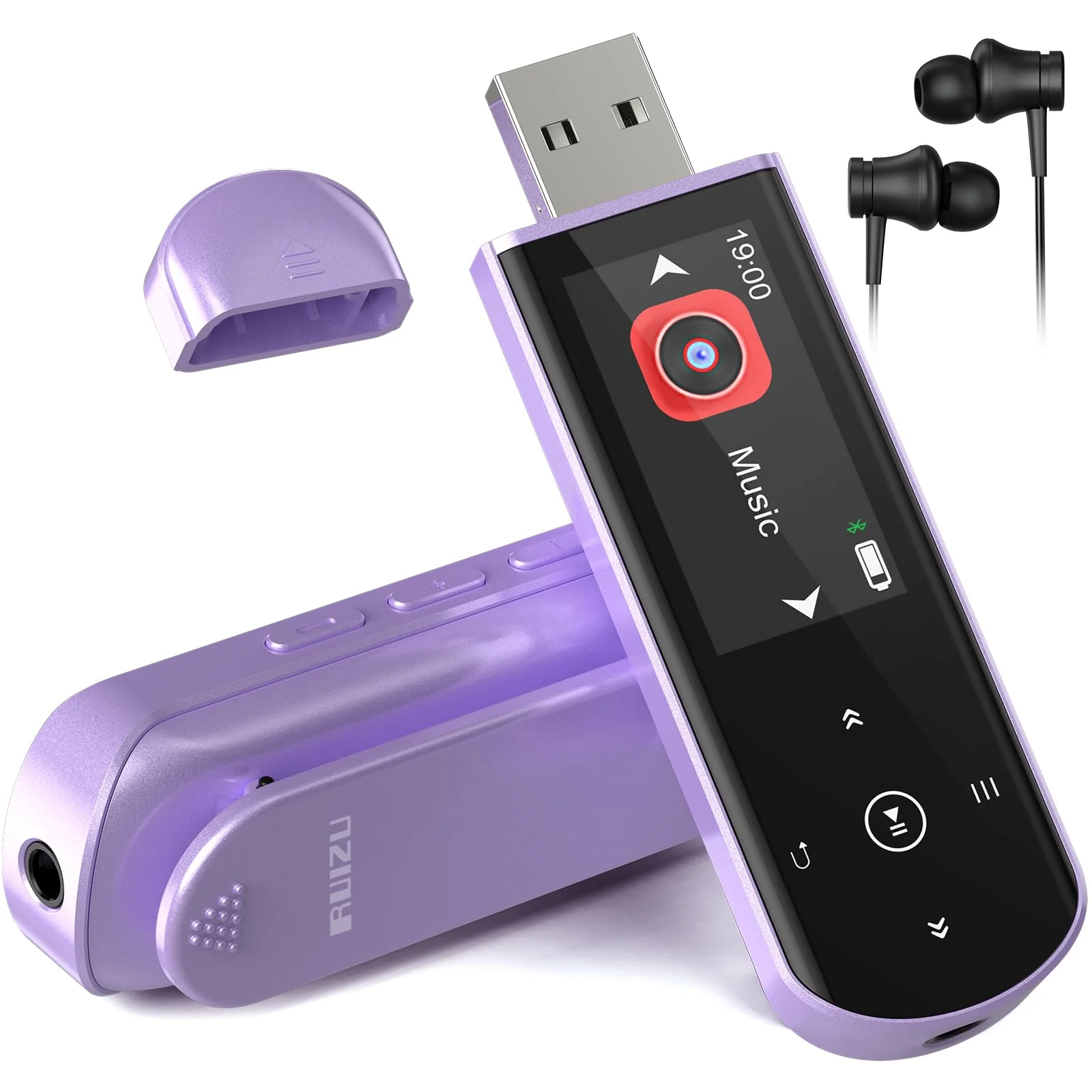 64GB Tragbarer USB MP3 Player mit Bluetooth 5.3, Clip für Sport & Laufen, FM Radio, Voice Recorder,