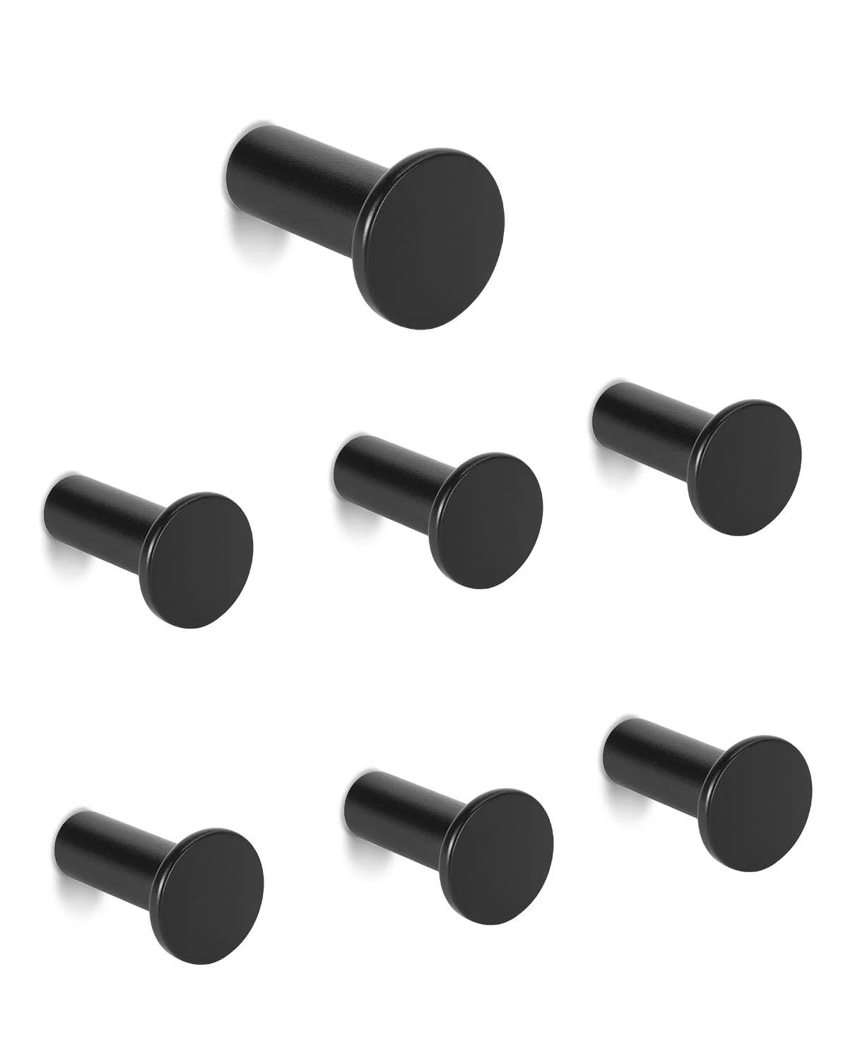 7 schwarz Garderobenhaken,Kleiderhaken Wand Garderobe,Universell als Handtuchhalter, Kleiderhaken,Ru