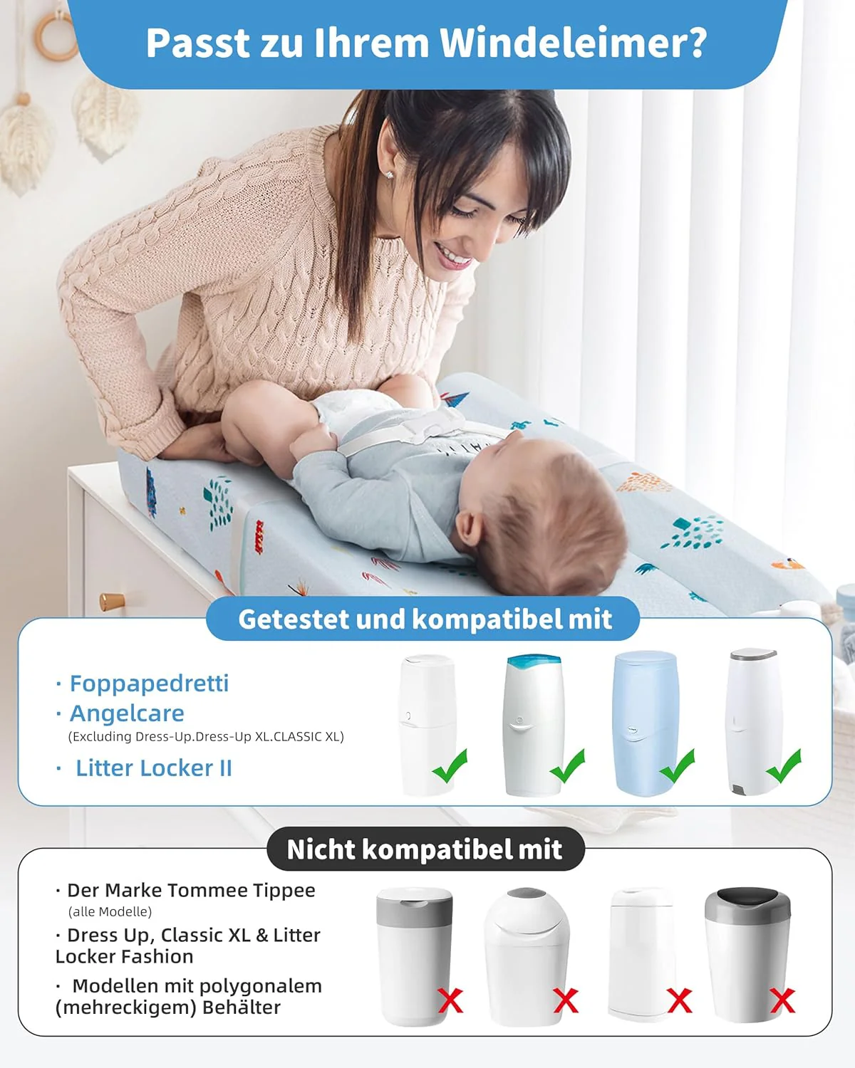 8 Stück Windeleimer Nachfüllkassetten, Nachfüllfolie Windelmülleimer, Windelbeutel Kompatibel mit An - Image 4
