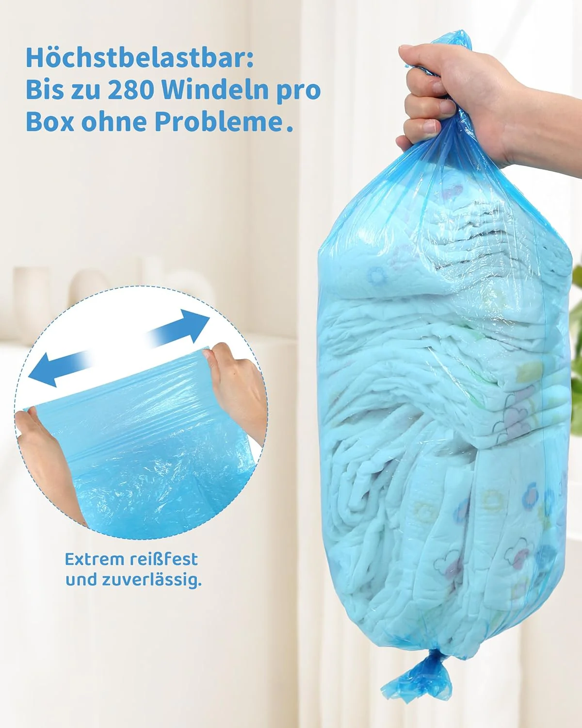 8 Stück Windeleimer Nachfüllkassetten, Nachfüllfolie Windelmülleimer, Windelbeutel Kompatibel mit An - Image 6