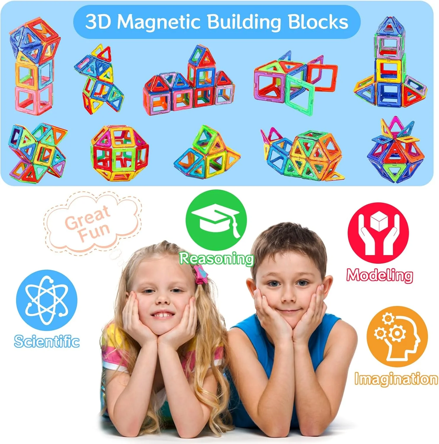 88Pcs Magnetische Bausteine Spielzeug, Magnetisches Bauspielzeug, Puzzle Baustein Spielzeug, Magneti - Image 4