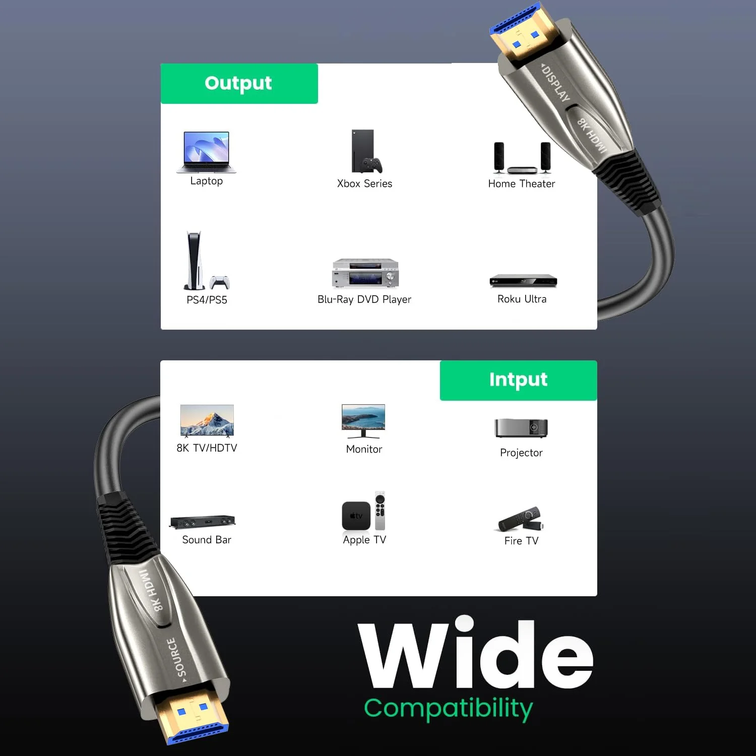 8K HDMI Glasfaserkabel 70M 48Gbps Super hohe Geschwindigkeit AOC Lichtleit 2.1 Kabel HDR eARC Dolby - Image 5