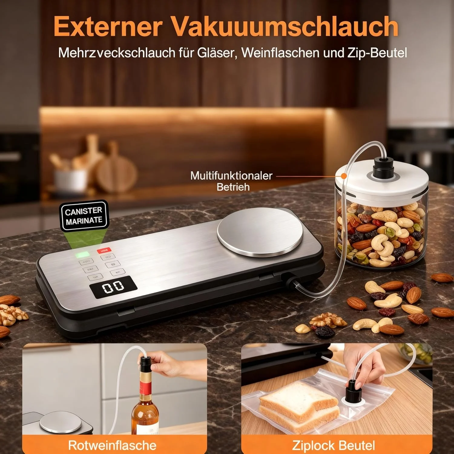 90kPa Automatische Vakuumiergerät mit Trocken-/Nass-/Flüssigkeitsmodus, Vakuumierer für Lebensmittel - Image 5