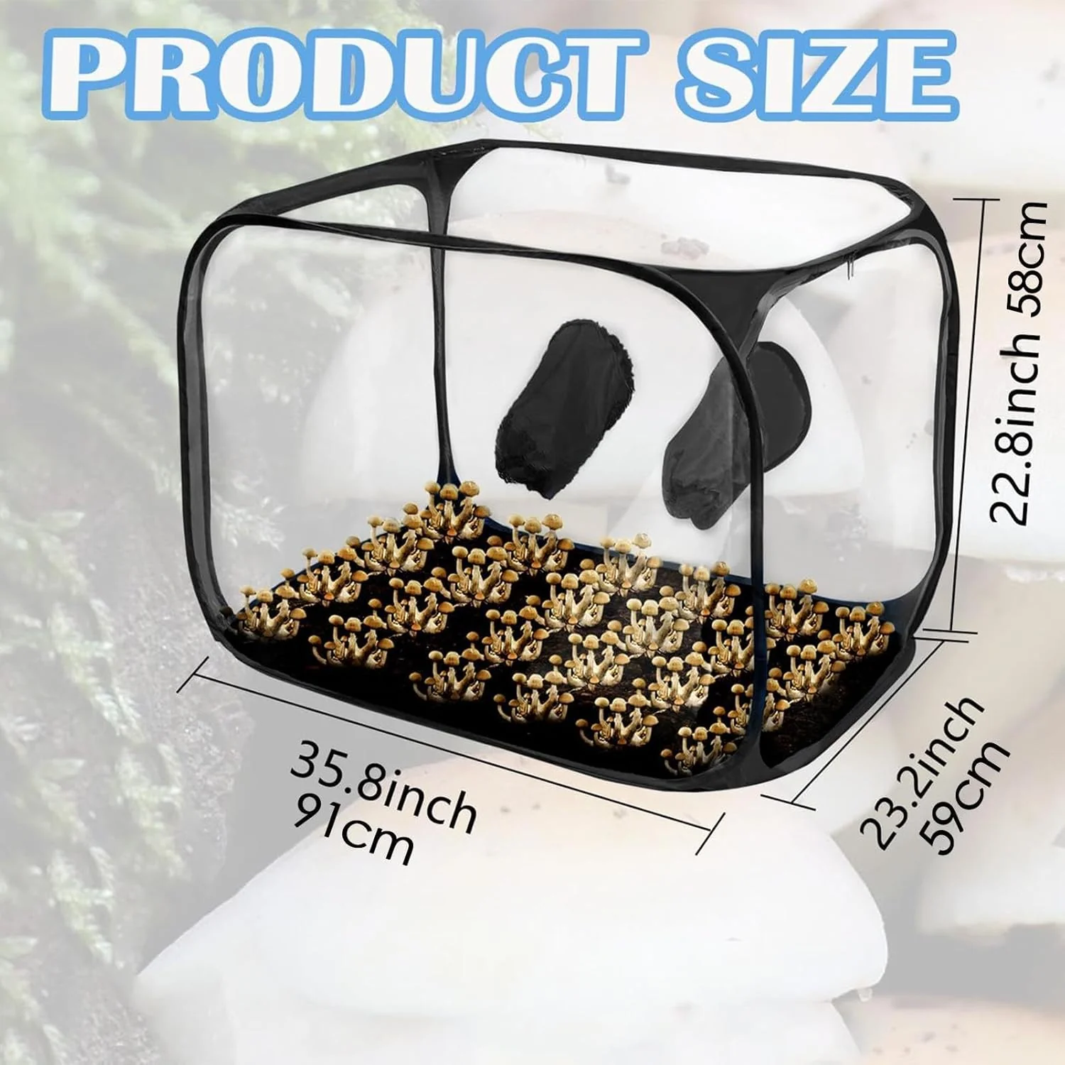 91X59X58 cm Pilz-Zuchtbox, Mushroom Still Air Box, Pilz-Still-Luftbox, Faltbare Wachstumsbehälter Pi - Image 6