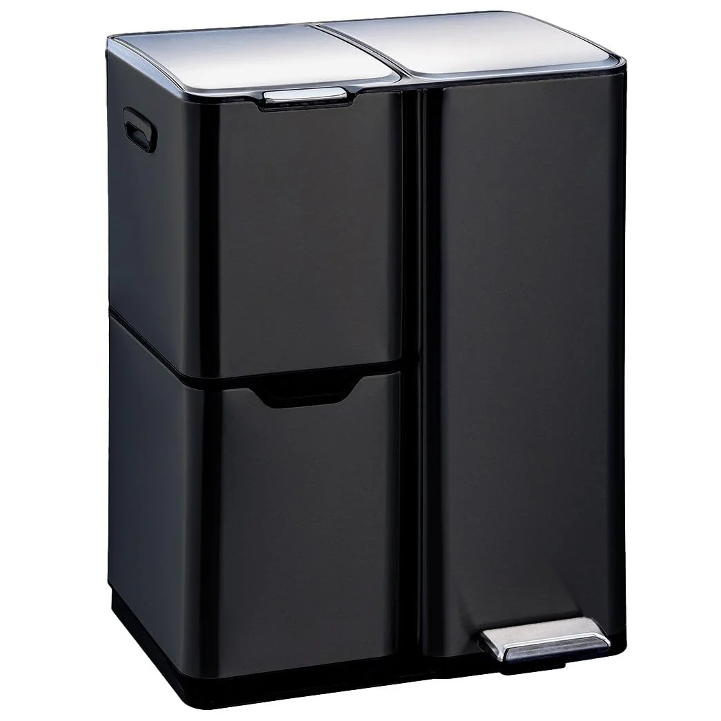abfalleimer für die Mülltrennung 60L HAJA Schwarz Noir, Noir