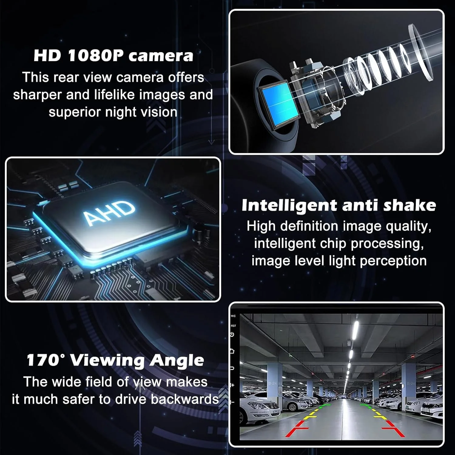 AHD 1080P Rückfahrkamera, 180° Super Weitwinkel, IP68 Wasserdicht, Universal Für Auto, SUV, Wohnmobi - Image 4
