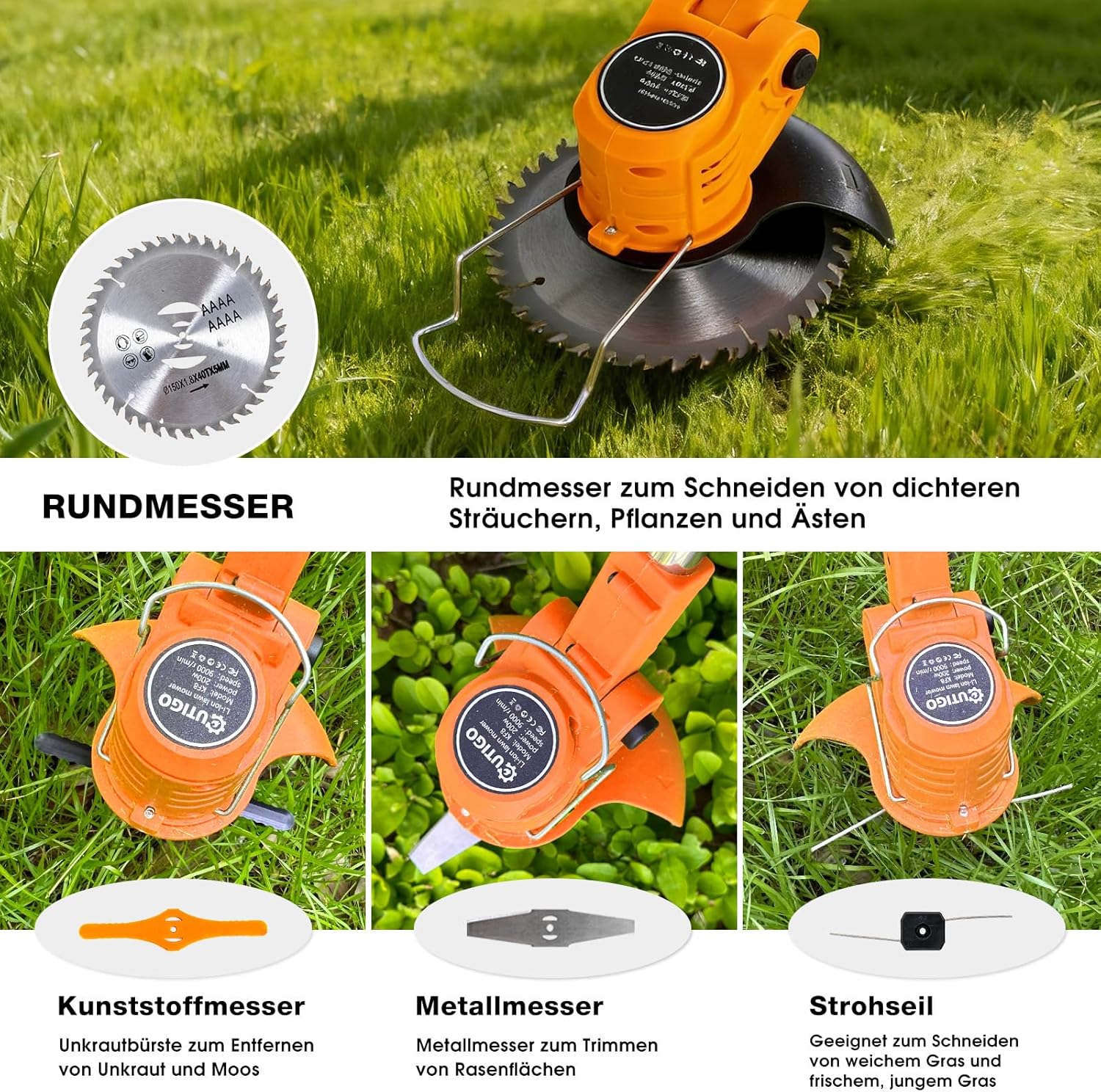 Akku-Rasentrimmer, batteriebetriebener Rasentrimmer mit 21 V, elektrischer Rasentrimmer ohne Kabel,m - Image 4