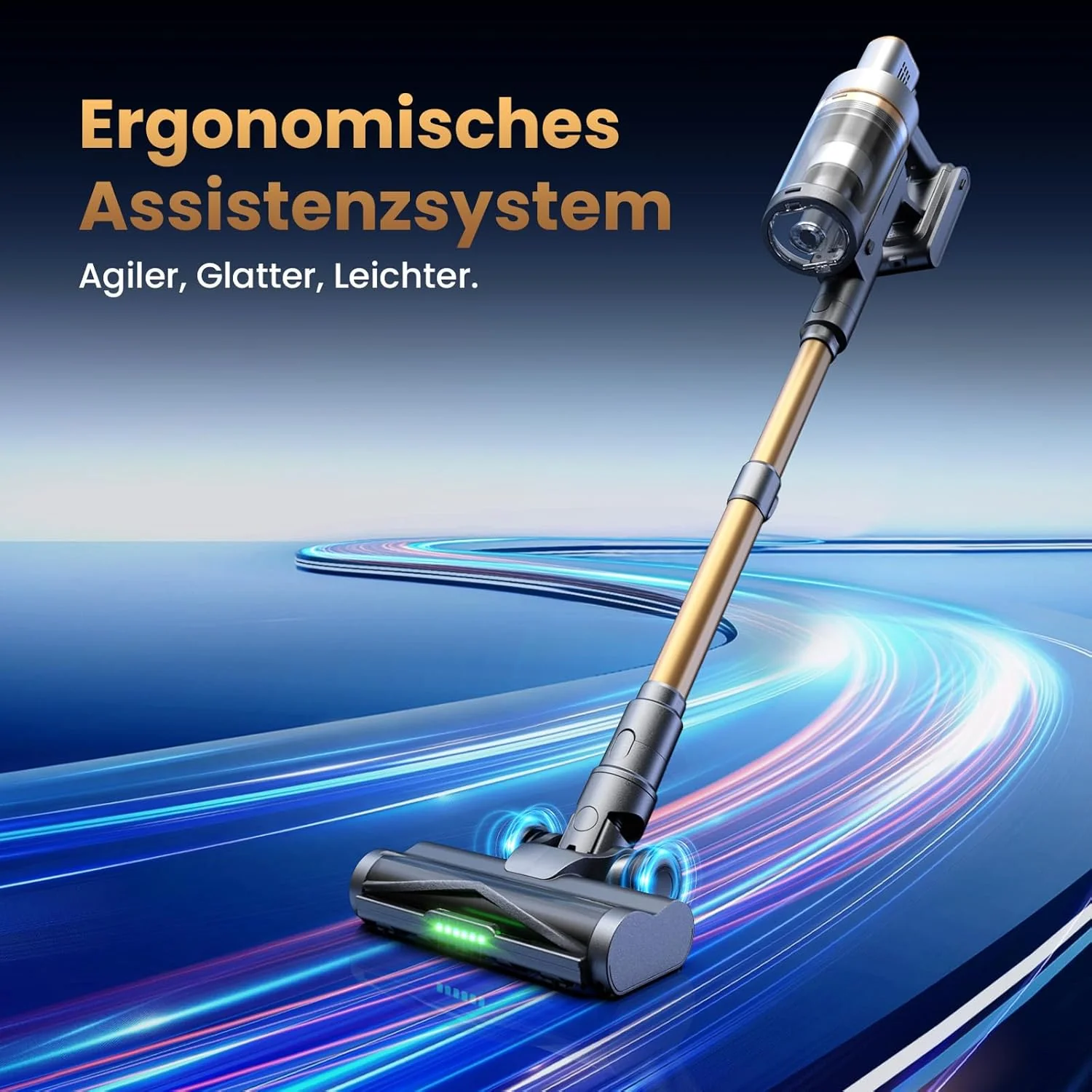 Akku Staubsauger, 650W/65000Pa/75Min, Laufzeit Staubsauger Kabellos mit Smart LED Display und Ladest - Image 4