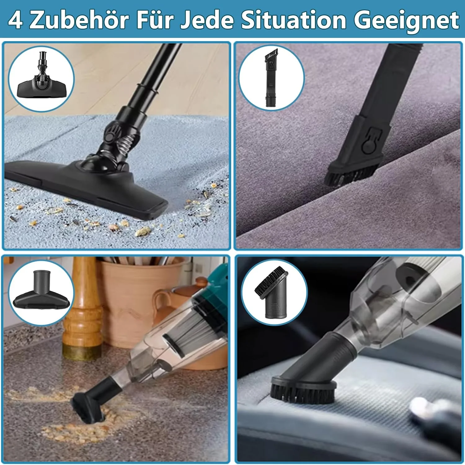 Akku Staubsauger für Makita Akku 18V, Starke 10000Pa Kabellos Handstaubsauger Akku mit LED Beleuchtu - Image 4