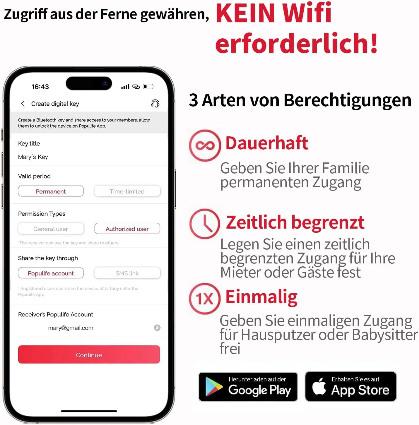 【Aktualisierte Version 2025】Populife Smart Schlüsselsafe，Bluetooth-Elektronischer Schlüsseltresor mi - Image 5