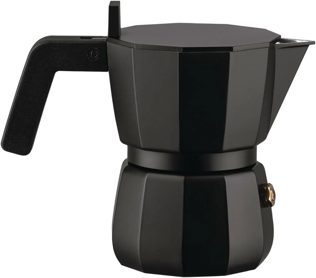 Alessi Moka DC06/1 B - Design Espressokocher aus Gussaluminium, Griff und Knopf aus PA, Schwarz, 1 T - Image 2