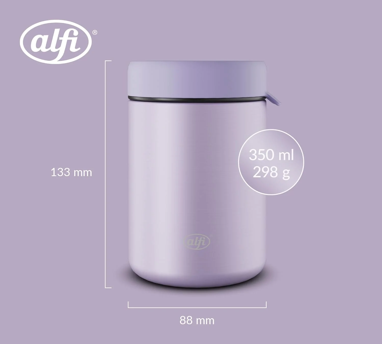 alfi ISO FOOD MUG 350ml, lila pastell, Edelstahl Thermobehälter für Essen, Isolierbehälter für Suppe - Image 7