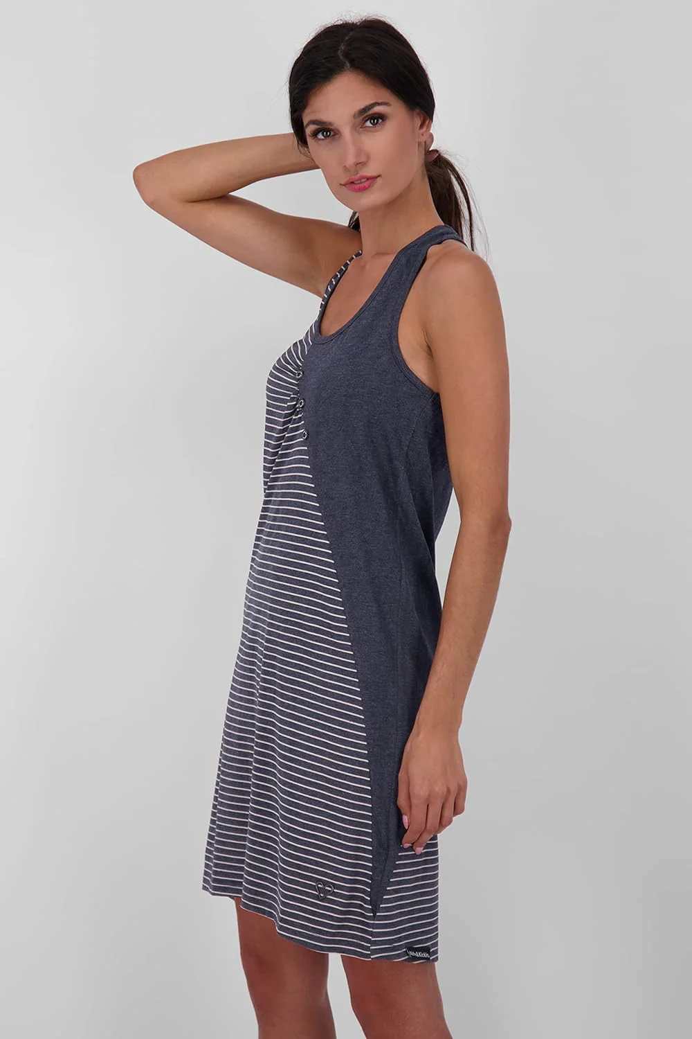 ALIFE and Kickin CameronAK B Top Dress Damen Sommerkleid, Kleid XS Marine Melange, XS Marine Melange - Image 4
