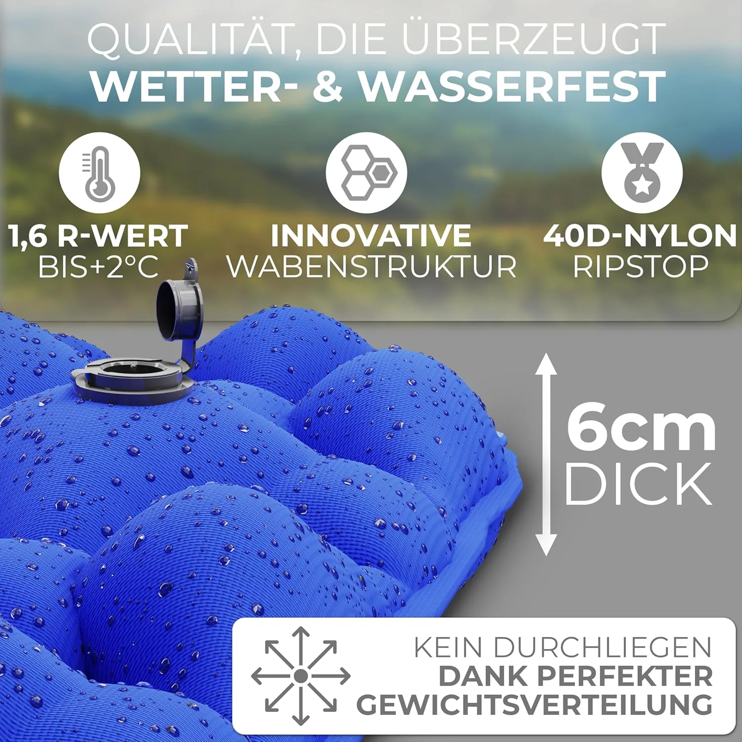 Alpenwert® Isomatte Outdoor [Kleines Packmass & Ultraleicht] Luftmatratze perfekt für Camping, Wande - Image 2