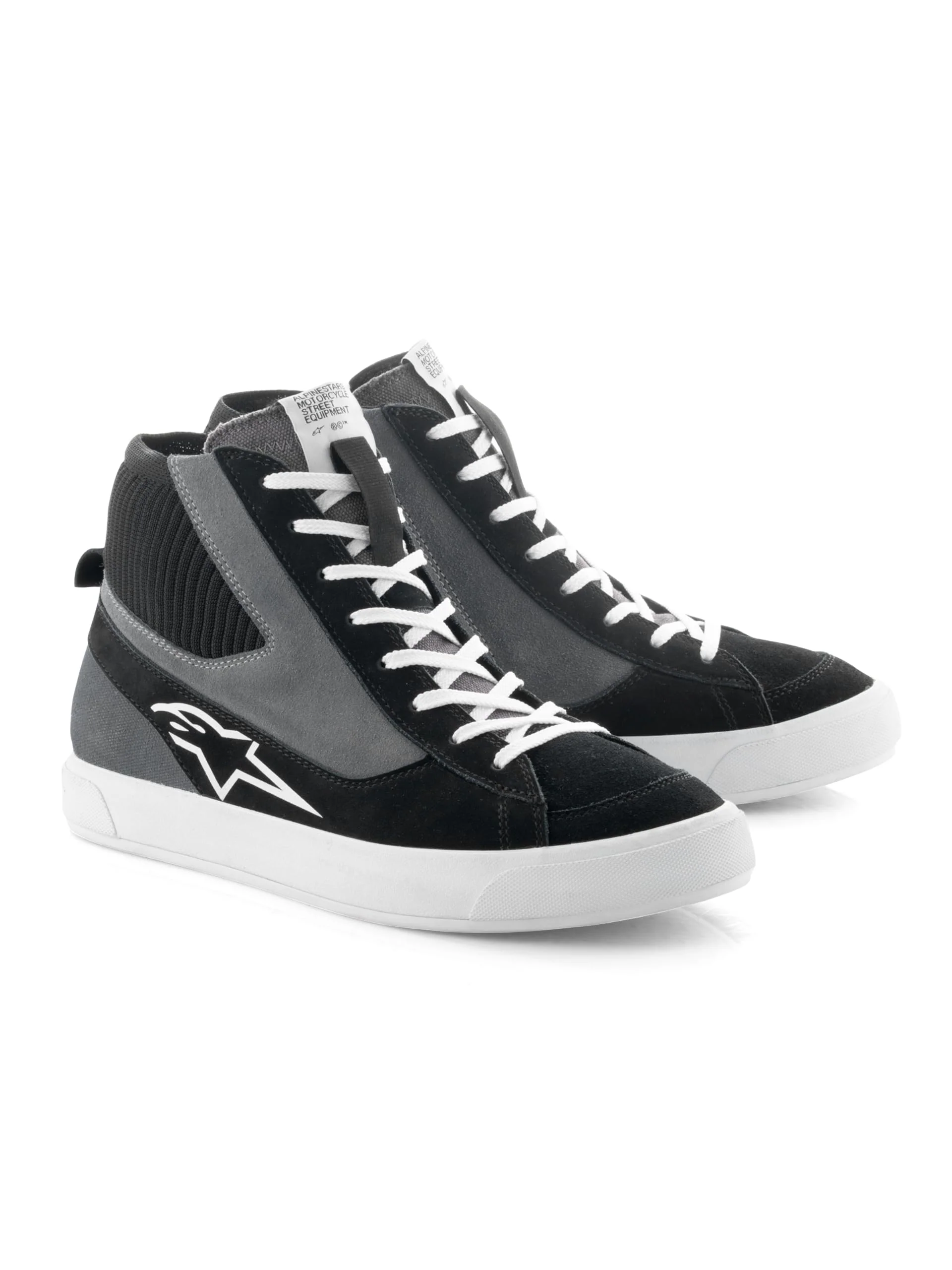 Alpinestars Stated Shoes Motorradschuhe Sneaker Schwarz Grau Weiss, 47 EU = 13 47 EU Schwarz Grau We