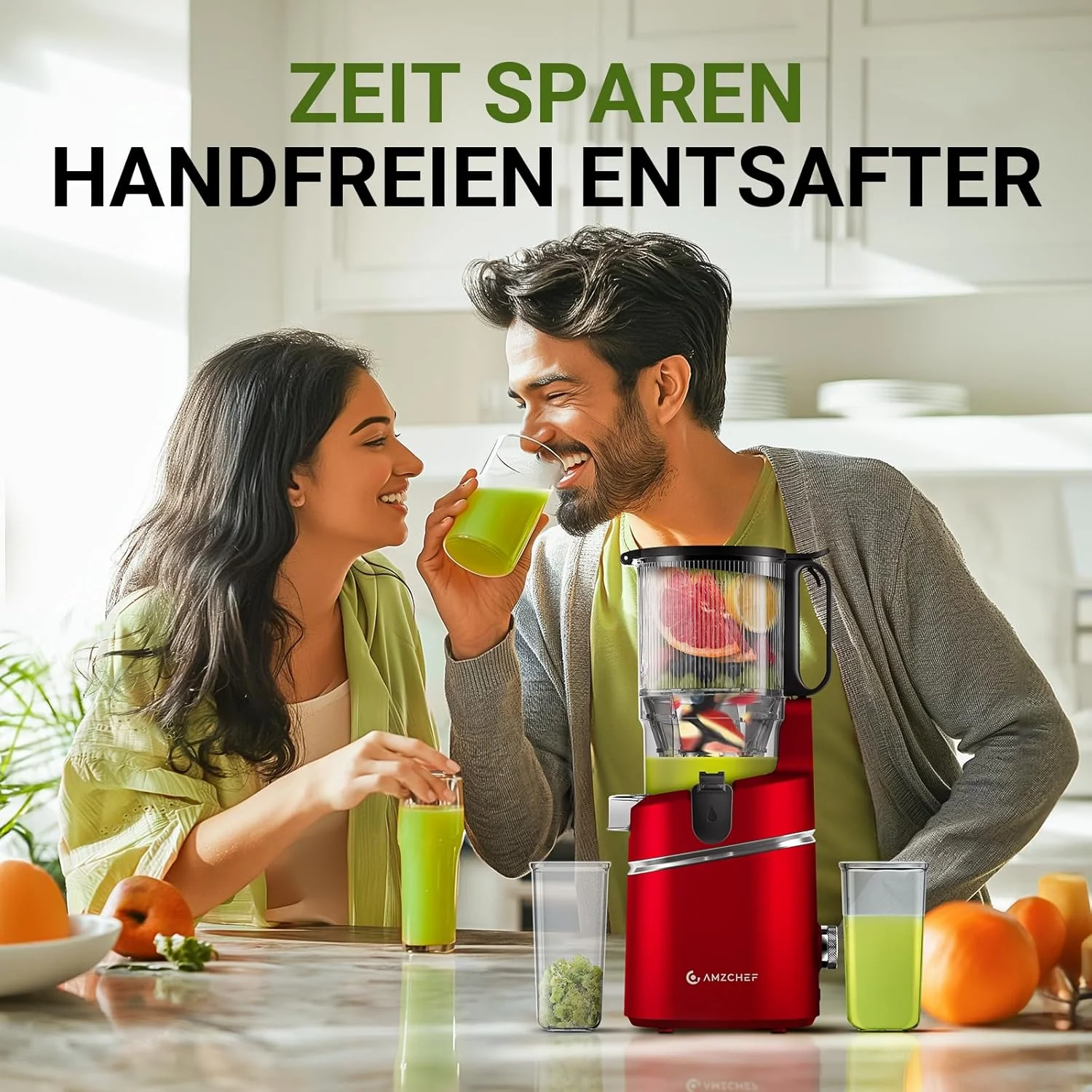 AMZCHEF 250W Automatischer All-In-One Entsafter, 135MM Öffnung und 1,8L Entsafter für Gemüse und Obs - Image 7