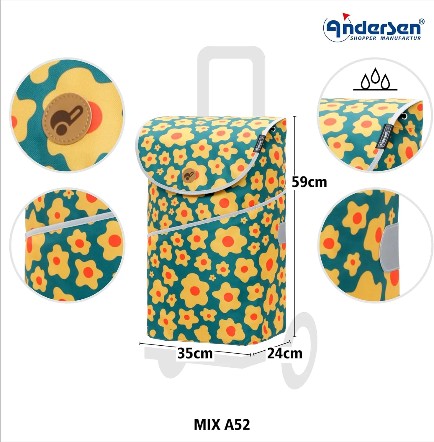 Andersen Einkaufstrolley - 46 Liter - höhenverstellbar - Aufhängung für Einkaufswagen - belastbar 40 - Image 4