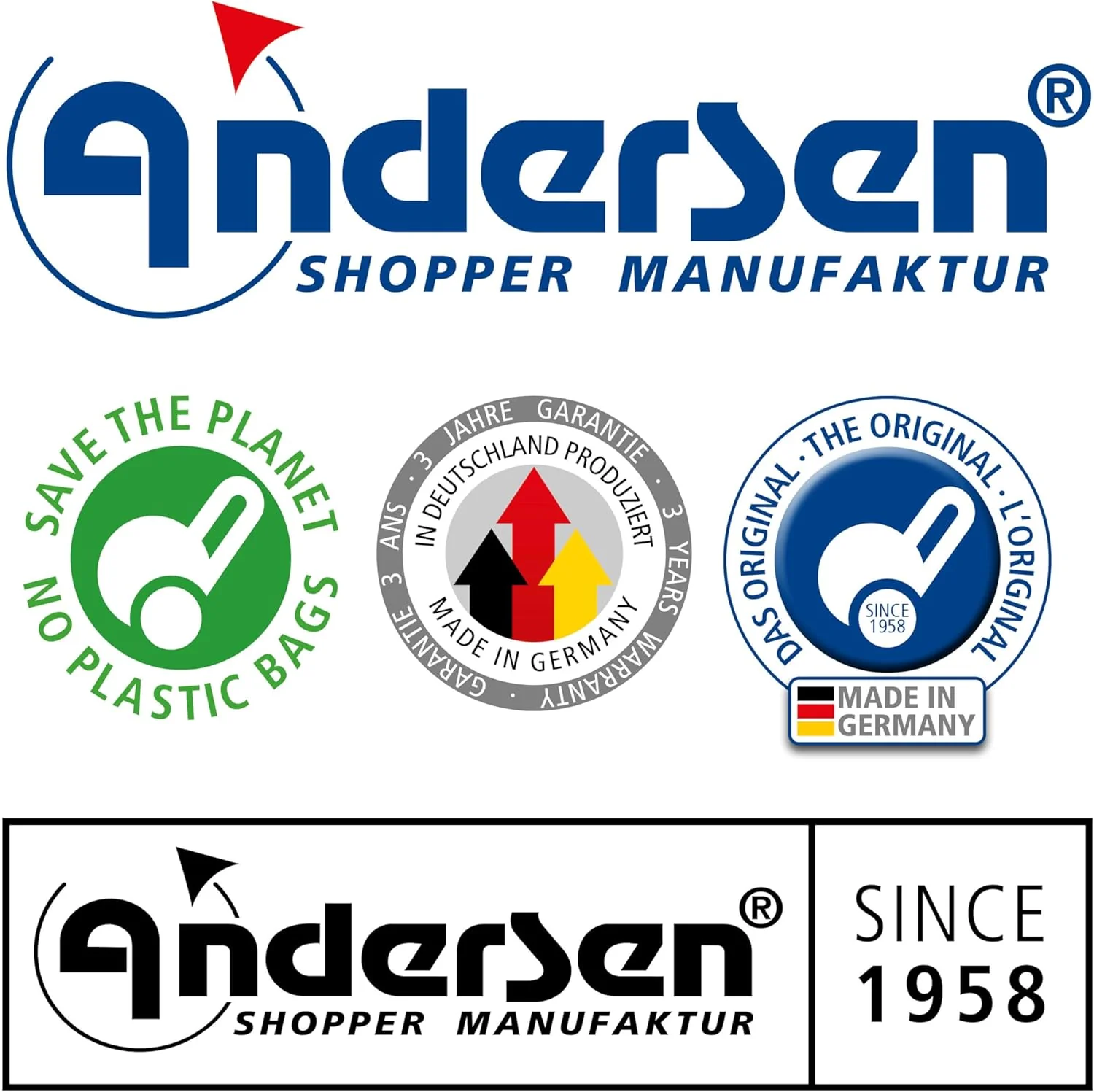 Andersen Einkaufstrolley Ersatztasche - 51 Liter - Seiten- & Fronttasche - extra Innenfach - wassera - Image 4