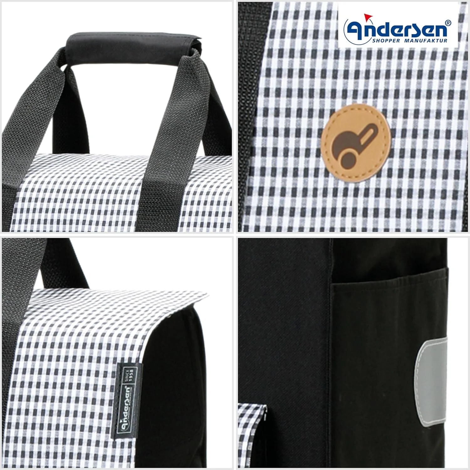 Andersen Einkaufstrolley Ersatztasche - 54 Liter - Seiten- & Fronttasche - Tragegriff - extra Innenf - Image 3