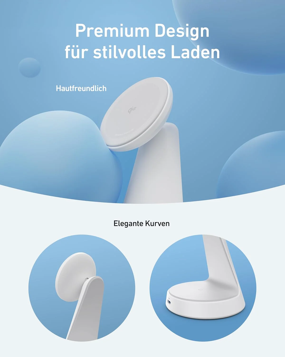 Anker MagGo MagSafe kompatibles 2-in-1 Ladegerät, Qi2 Zertifiziert 15W Schnellladegerät Ständer, Ein - Image 5