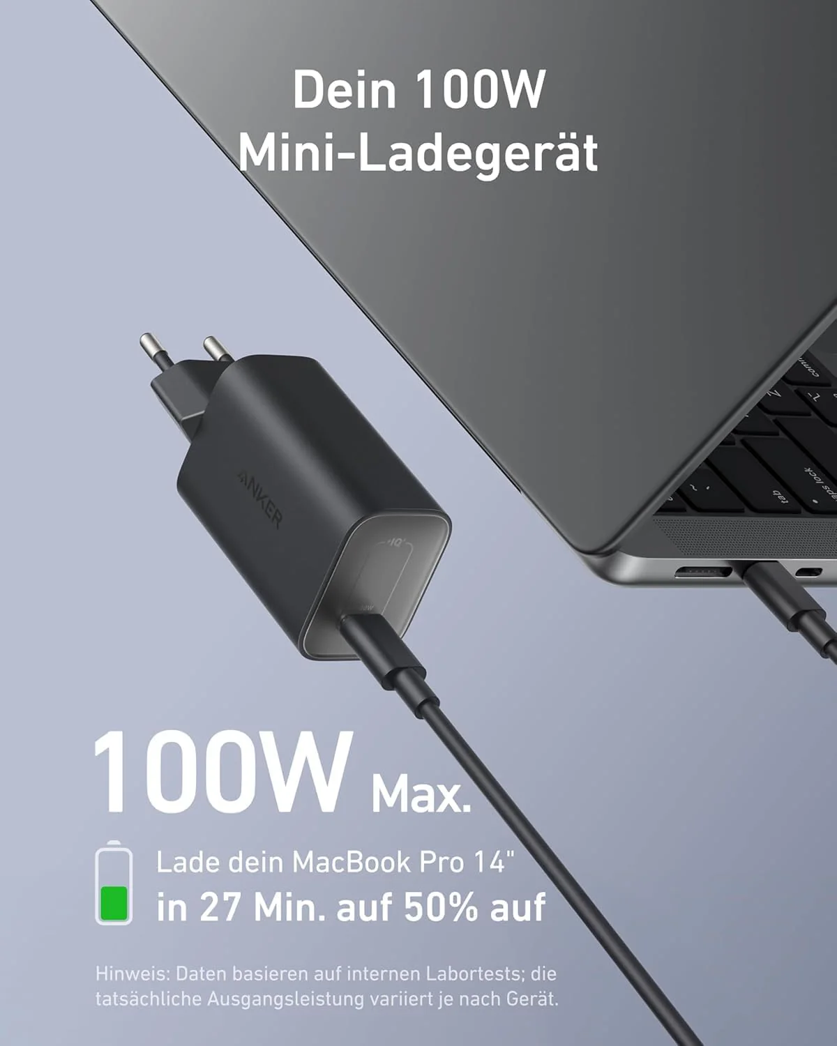 Anker Nano 100W Ladegerät, 100W MacBook Ladegerät, Netzteil für MacBook, iPad, iPhone 17/16, Galaxy, - Image 2