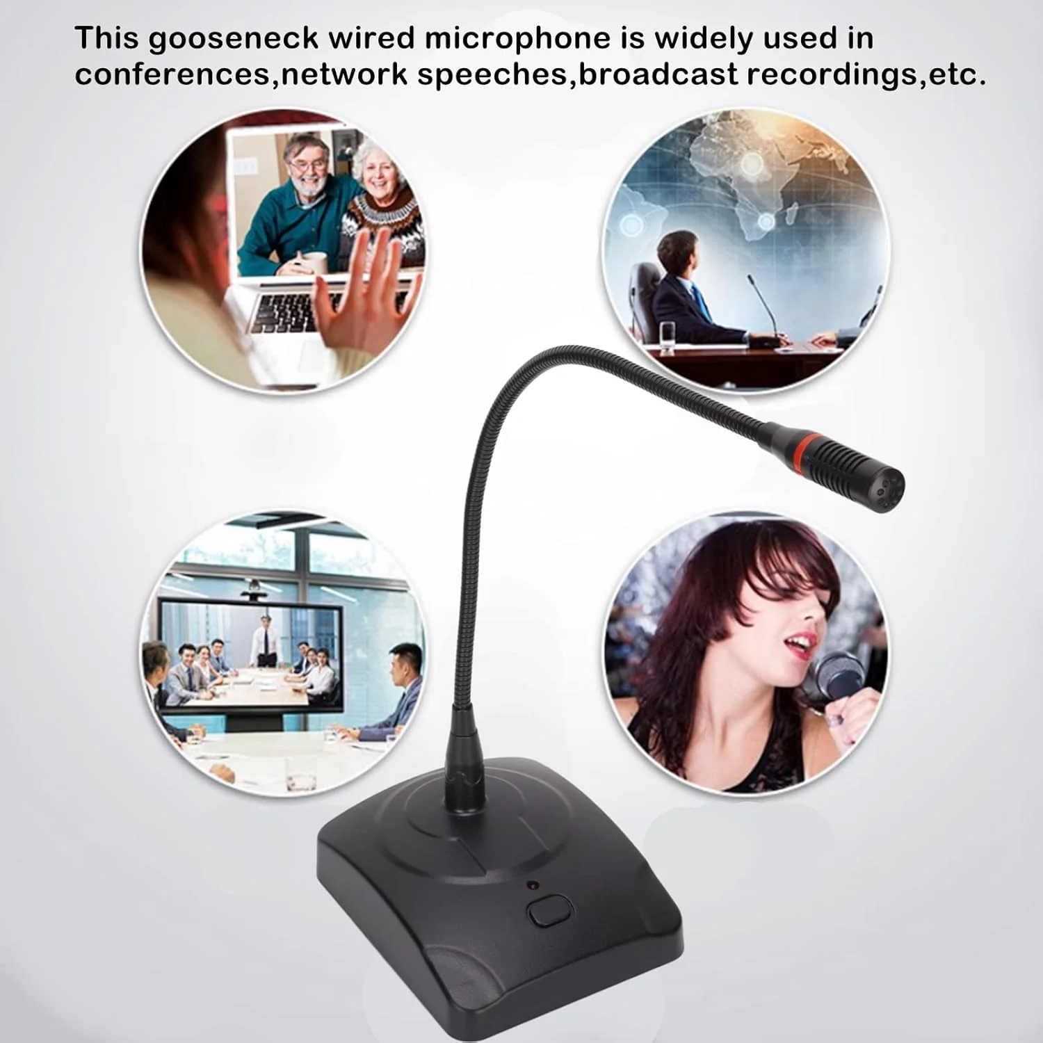 Annadue Desktop Microphone,Kabelgebundenes Tischmikrofon,Omnidirektionales Kondensator Mikrofon, 360 - Image 6