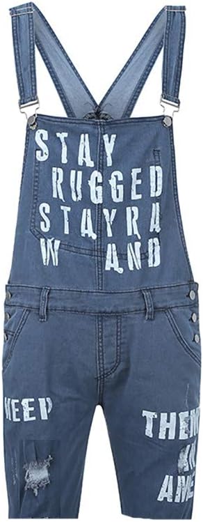 Ansenesna Latzhose Herren Jeans Zerrissen Löcher Kurz Jumpsuit Männer Sommer Destroyed Risse Ripped - Image 4