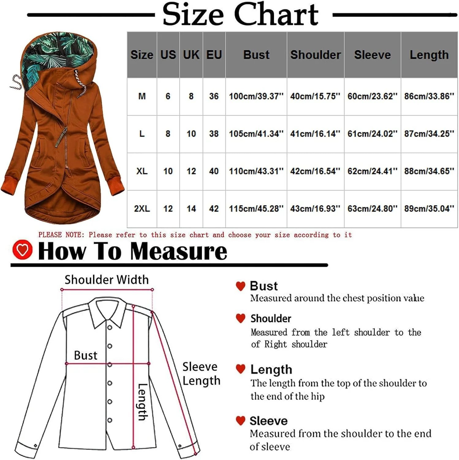 Ansenesna Sweatjacke Damen Lang Mit Kapuze Lange Winterjacke Damen Warm Elegant Wintermantel Reissve - Image 2