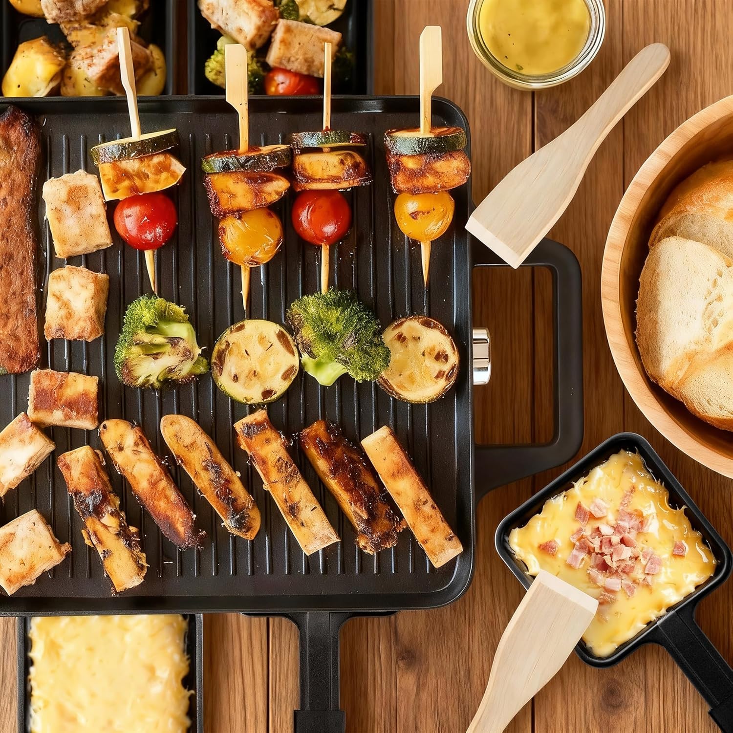 Antihaftbeschichtete Extra Lang Mini-Grill-Käsepfanne Schmelzzubehör für Raclettes Ersatzbleche Racl - Image 4