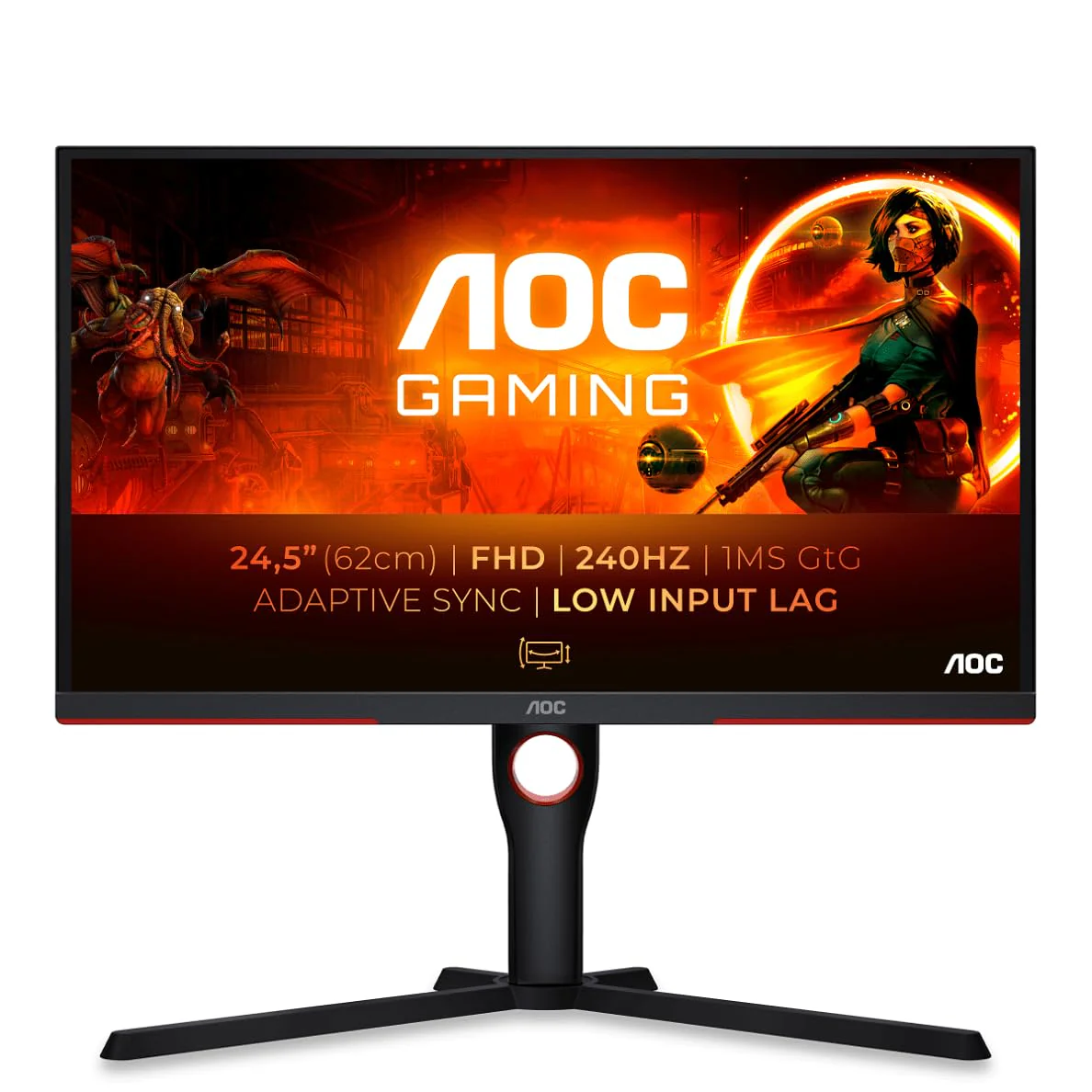 AOC Gaming 25G3ZM - 25 Zoll Full HD Monitor, 240 Hz, 0.5 ms MPRT, FreeSync Premium (1920x1080, HDMI,