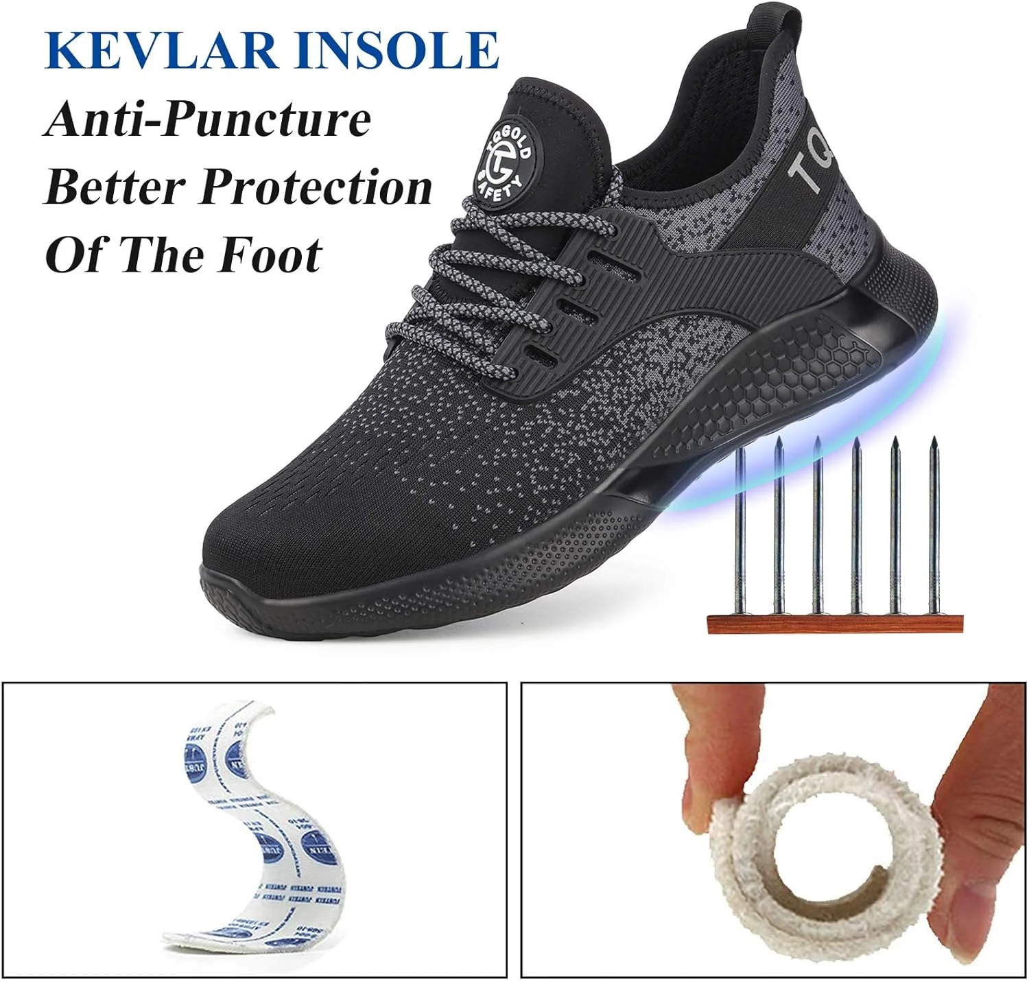 AONETIGER Sicherheitsschuhe Herren Damen Leicht Arbeitsschuhe Stahlkappe Sportlich Schutzschuhe Atmu - Image 5