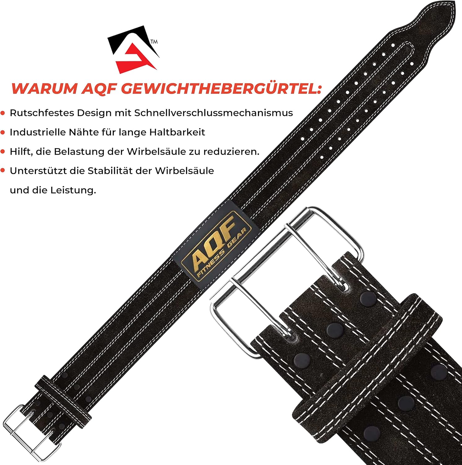 AQF Gewichthebergürtel 4" Leder Gepolsterte Kraftraining Gürtel, Lendenwirbelstütze Gürtel Mit Wildl - Image 7