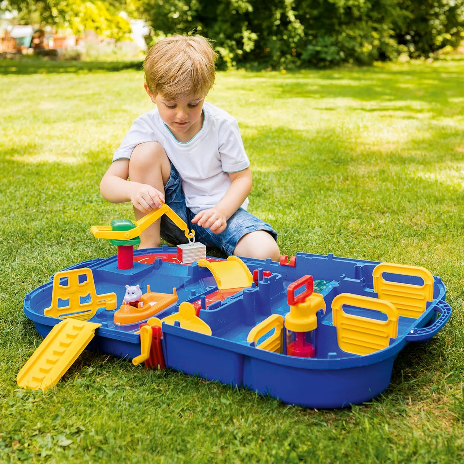 AquaPlay - LockBox - Wasserbahn als Transportkoffer mit 27 Teilen, Spieleset inklusive 1 Hippo Wilma - Image 6