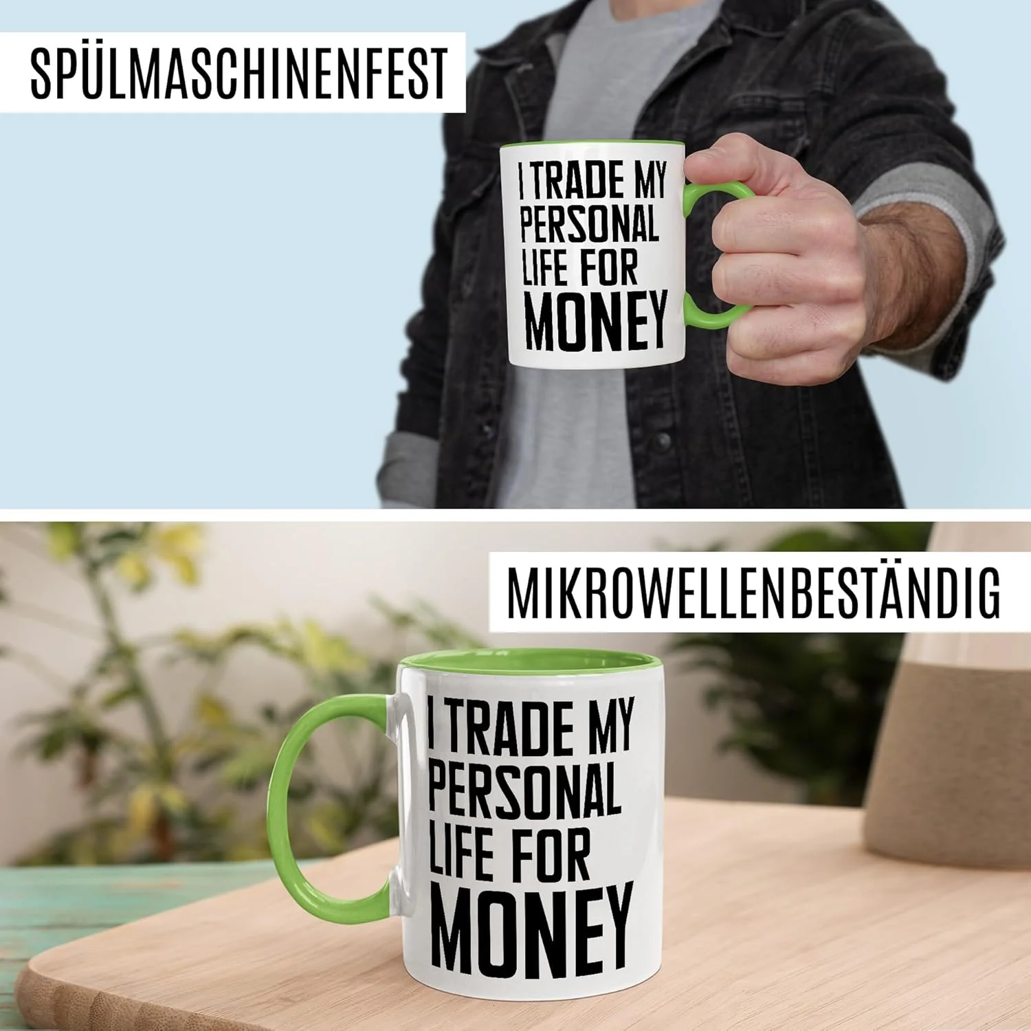 Arbeit Tasse mit Spruch – Geschenk I trade my personal life for money – Kaffeetasse 330ml aus Kerami - Image 6