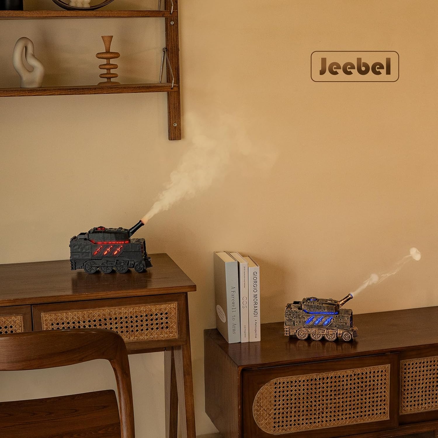 Aroma Diffusor für Ätherische Öle - Tank Diffuser mit Kanonen Styling, Farbigen LED Flammeneffekt, F - Image 8