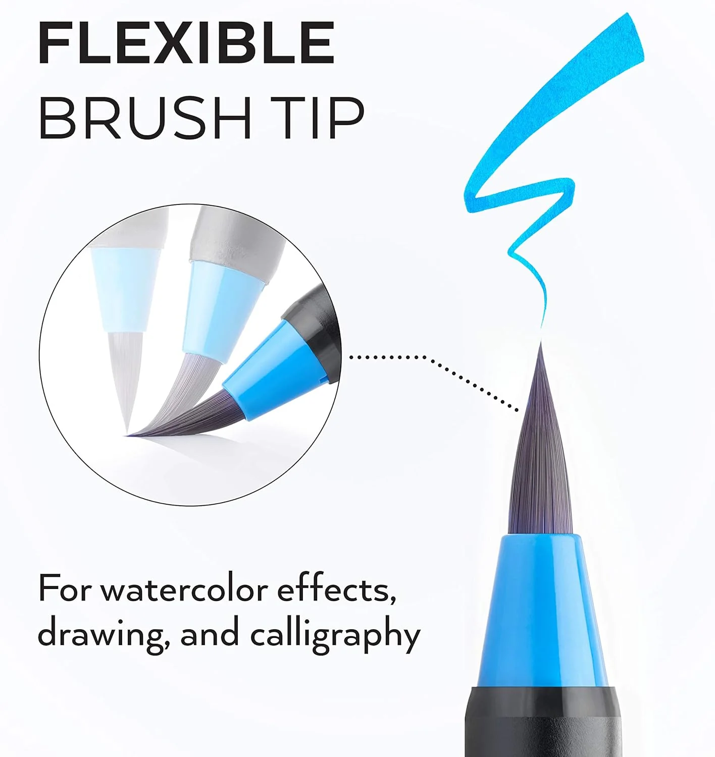 ARTEZA Aquarell-Pinselstifte, Set mit 96 hochwertigen Fasermalern auf Wasserbasis, enthält Wassertan - Image 2