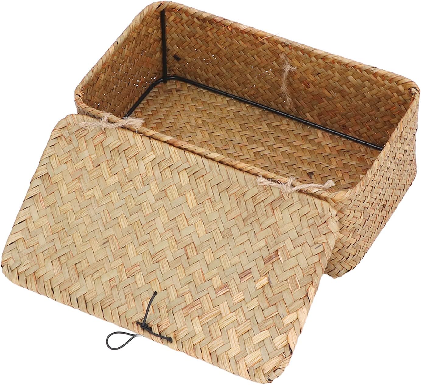 Aufbewahrungskorb aus Natürlichem Seegras, Gewebt, Rechteckig, Regal, Korb, Schreibtisch-Organizer m - Image 5