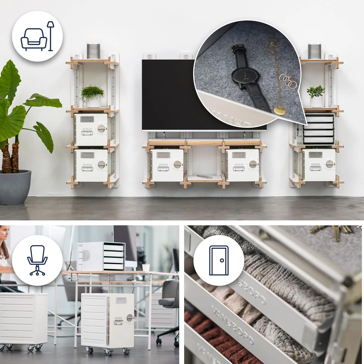 Ausstattungspaket für Bord Boxen, 4 Einschübe inkl. FIlzeinlagen, Atlas-Norm Aluminium inkl. Filzein - Image 5