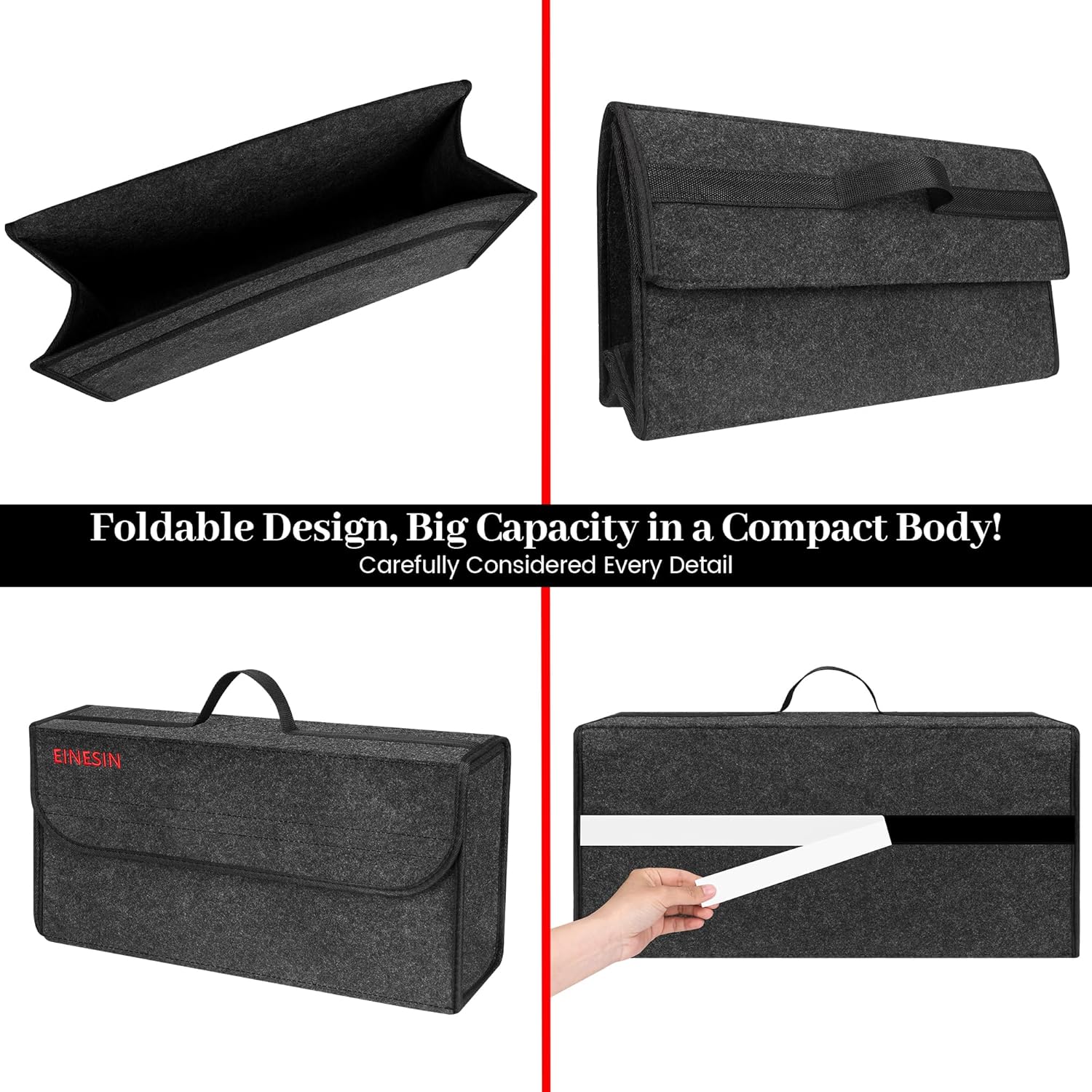 Auto Organizer Toolbag, Kofferraum Organizer aus Filz mit Klett Fixierung, Auto Zubehör für Werkzeug - Image 7